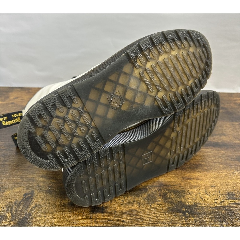 Dr. Martens Zavala White Leather Lace Up Combat Ankle Boots Women's 10 Men's 9 - Picture 14 of 16